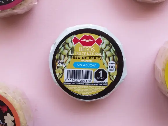 Mazapán sin azúcar de pepita y cacahuate, Beso de Dulce Natural, snack saludable